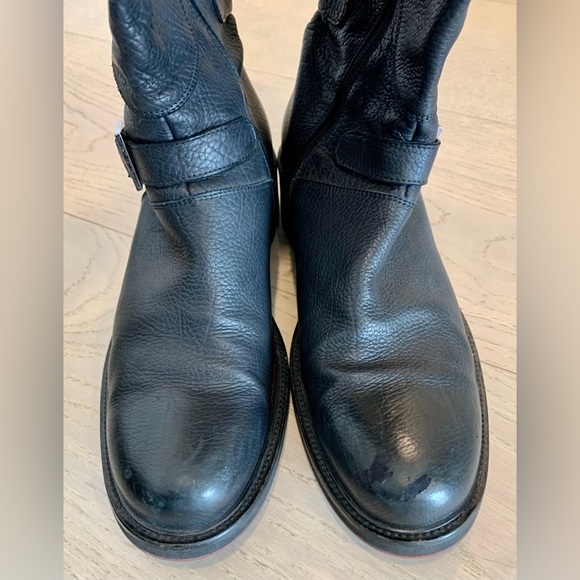 PACIOTTI Designer Black Leather Over Knee Boots Silver 41 US 10-10.5 EXCELLENT! - Picture 10 of 16